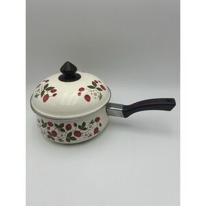 Vintage Sheffield Strawberries 'n Cream Small 1.5 QT Covered Saucepan